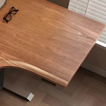 Traditional Wooden L-Shaped Adjustable Height Desk for Office Image - 8