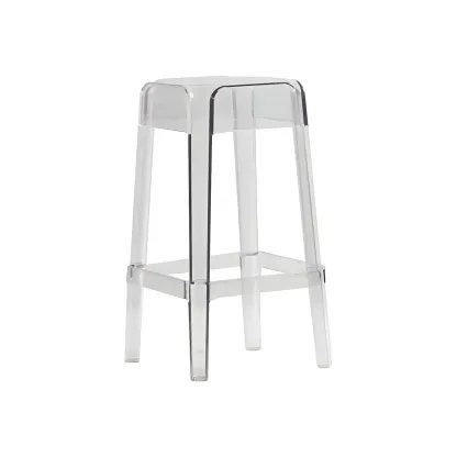 Vibrant Colors Acrylic No Backrest Stackable High bar Stool Image - 10