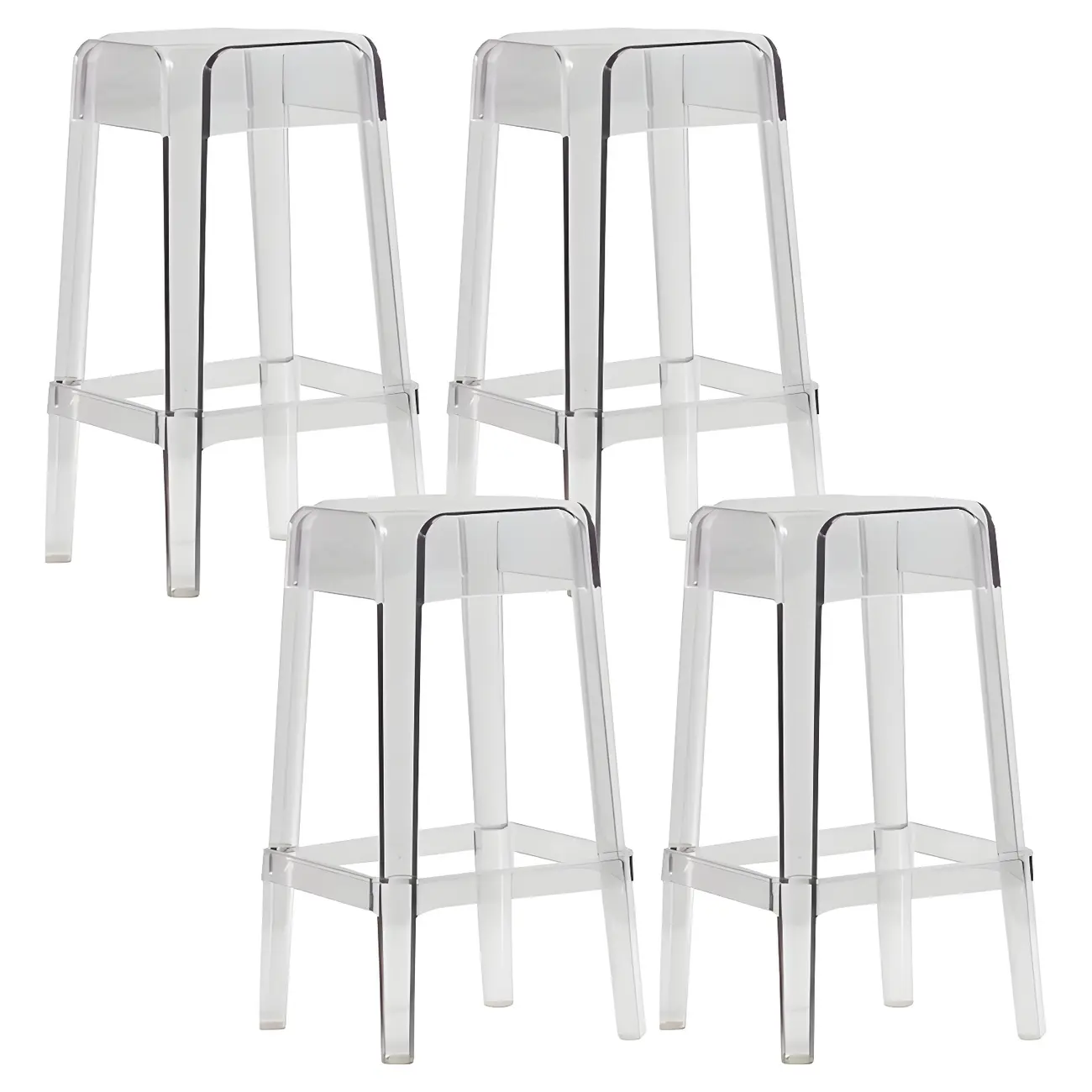 Vibrant Colors Acrylic No Backrest Stackable High bar Stool Image - 12 | homeyfad