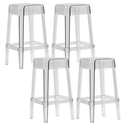 Vibrant Colors Acrylic No Backrest Stackable High bar Stool Image - 12