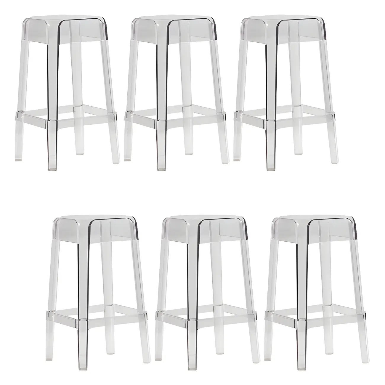 Vibrant Colors Acrylic No Backrest Stackable High bar Stool Image - 13 | homeyfad