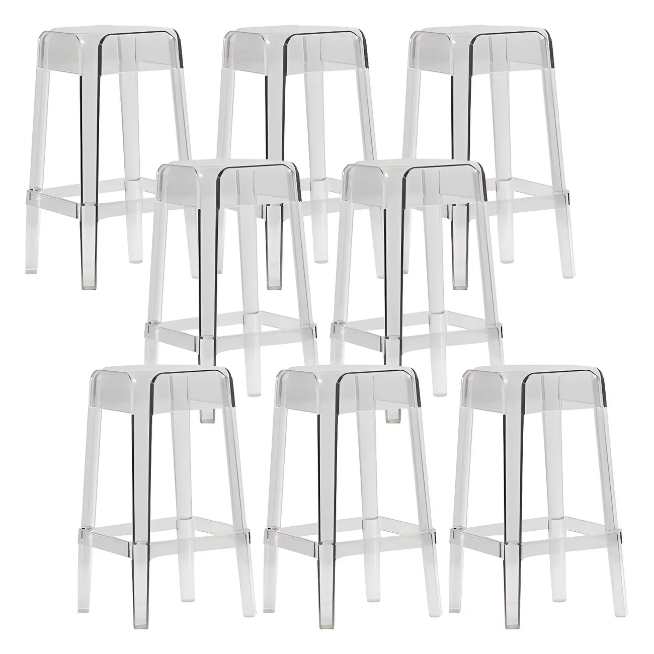 Vibrant Colors Acrylic No Backrest Stackable High bar Stool Image - 14 | homeyfad