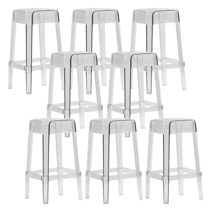 Vibrant Colors Acrylic No Backrest Stackable High bar Stool Image - 14