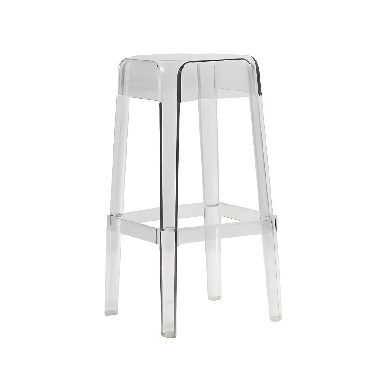 Vibrant Colors Acrylic No Backrest Stackable High bar Stool Image - 15