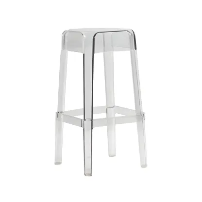 Vibrant Colors Acrylic No Backrest Stackable High bar Stool Image - 15