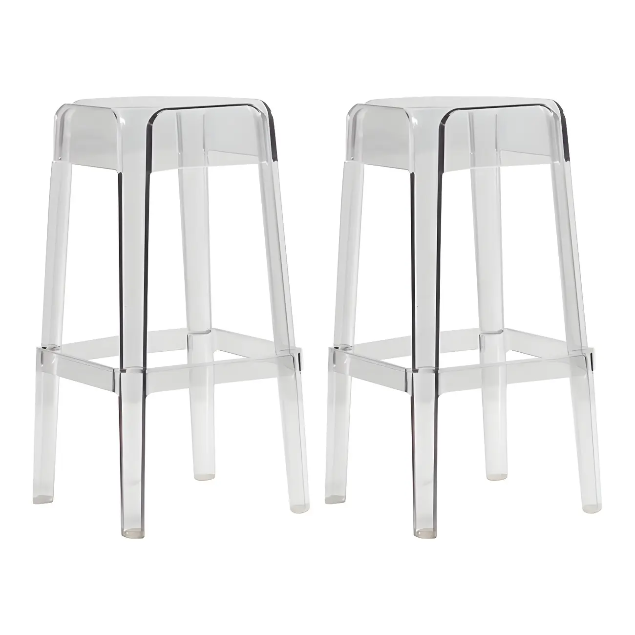 Vibrant Colors Acrylic No Backrest Stackable High bar Stool Image - 16 | homeyfad