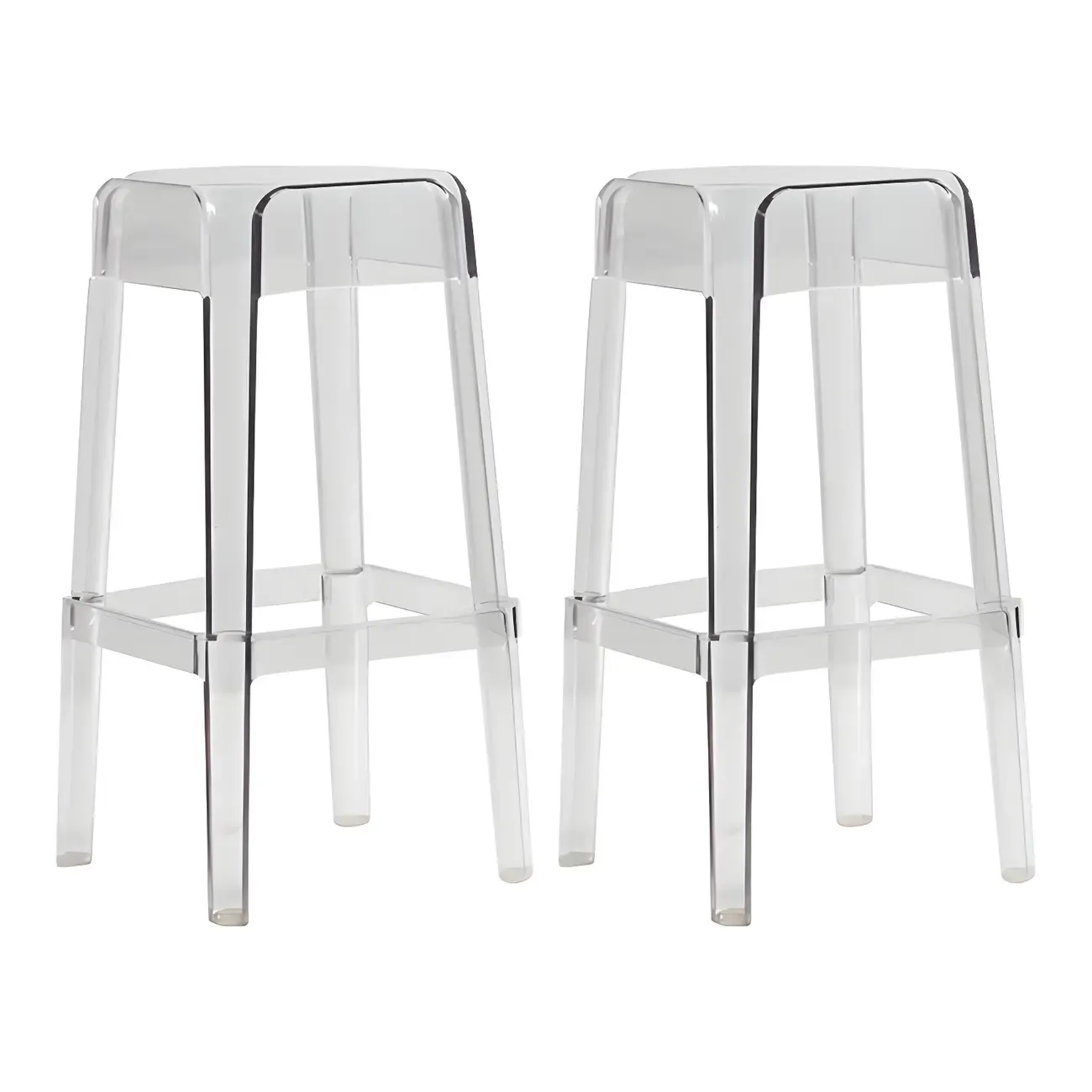 Vibrant Colors Acrylic No Backrest Stackable High bar Stool Image - 16