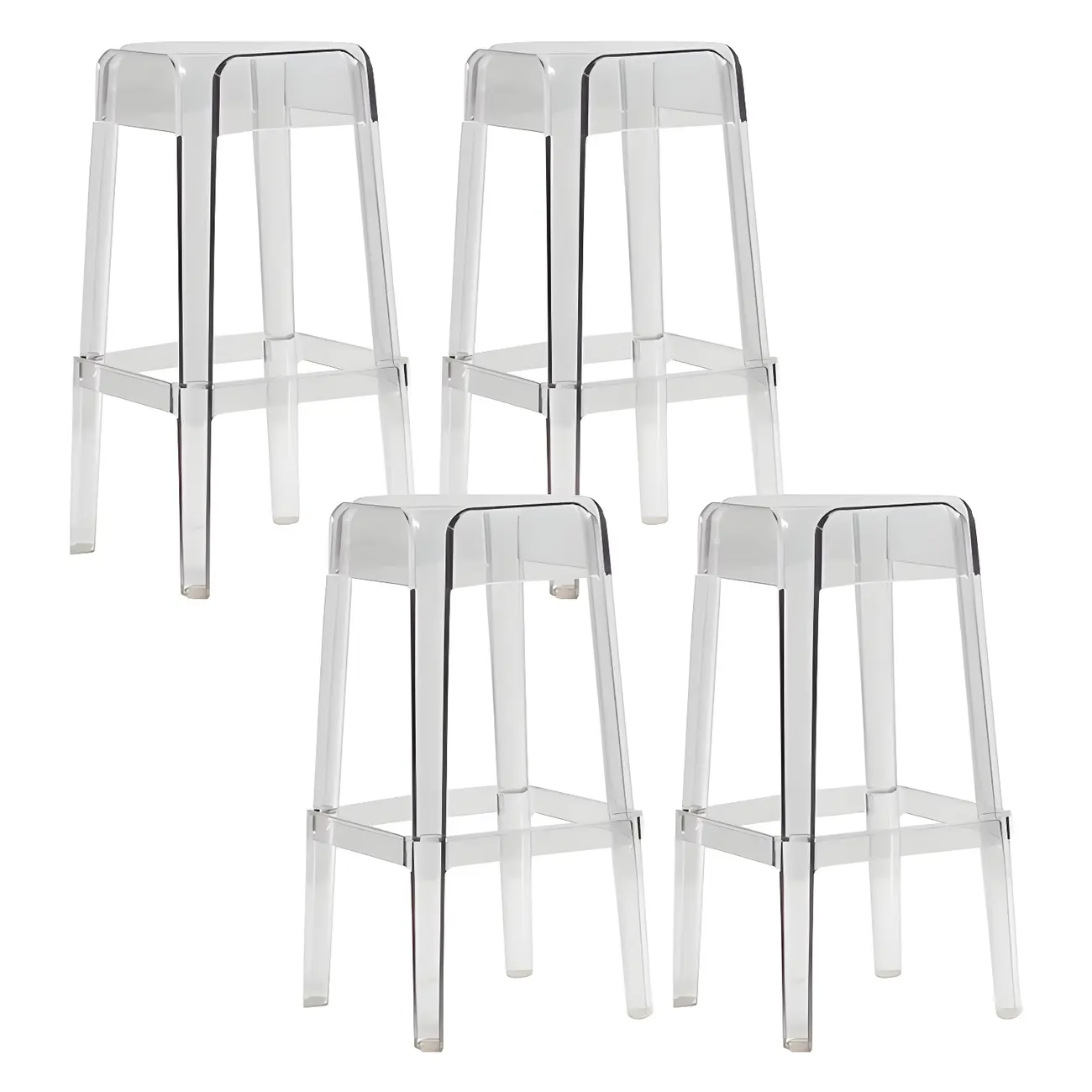 Vibrant Colors Acrylic No Backrest Stackable High bar Stool Image - 17 | homeyfad