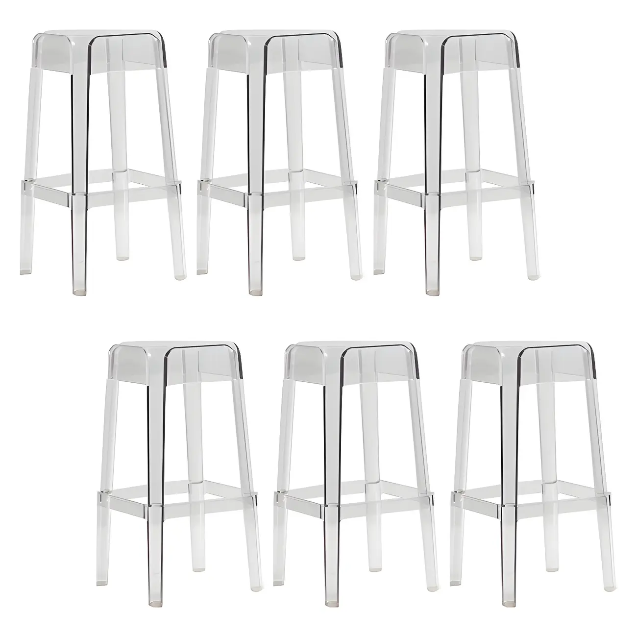 Vibrant Colors Acrylic No Backrest Stackable High bar Stool Image - 18 | homeyfad