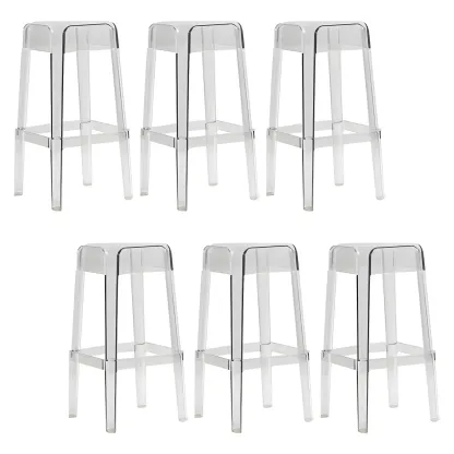 Vibrant Colors Acrylic No Backrest Stackable High bar Stool Image - 18