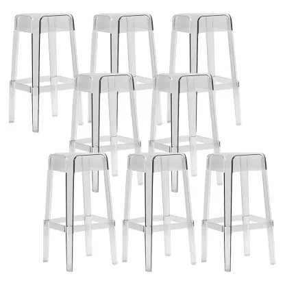 Vibrant Colors Acrylic No Backrest Stackable High bar Stool Image - 19