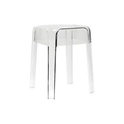 Vibrant Colors Acrylic No Backrest Stackable High bar Stool Image - 20