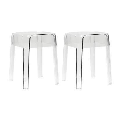 Vibrant Colors Acrylic No Backrest Stackable High bar Stool Image - 21