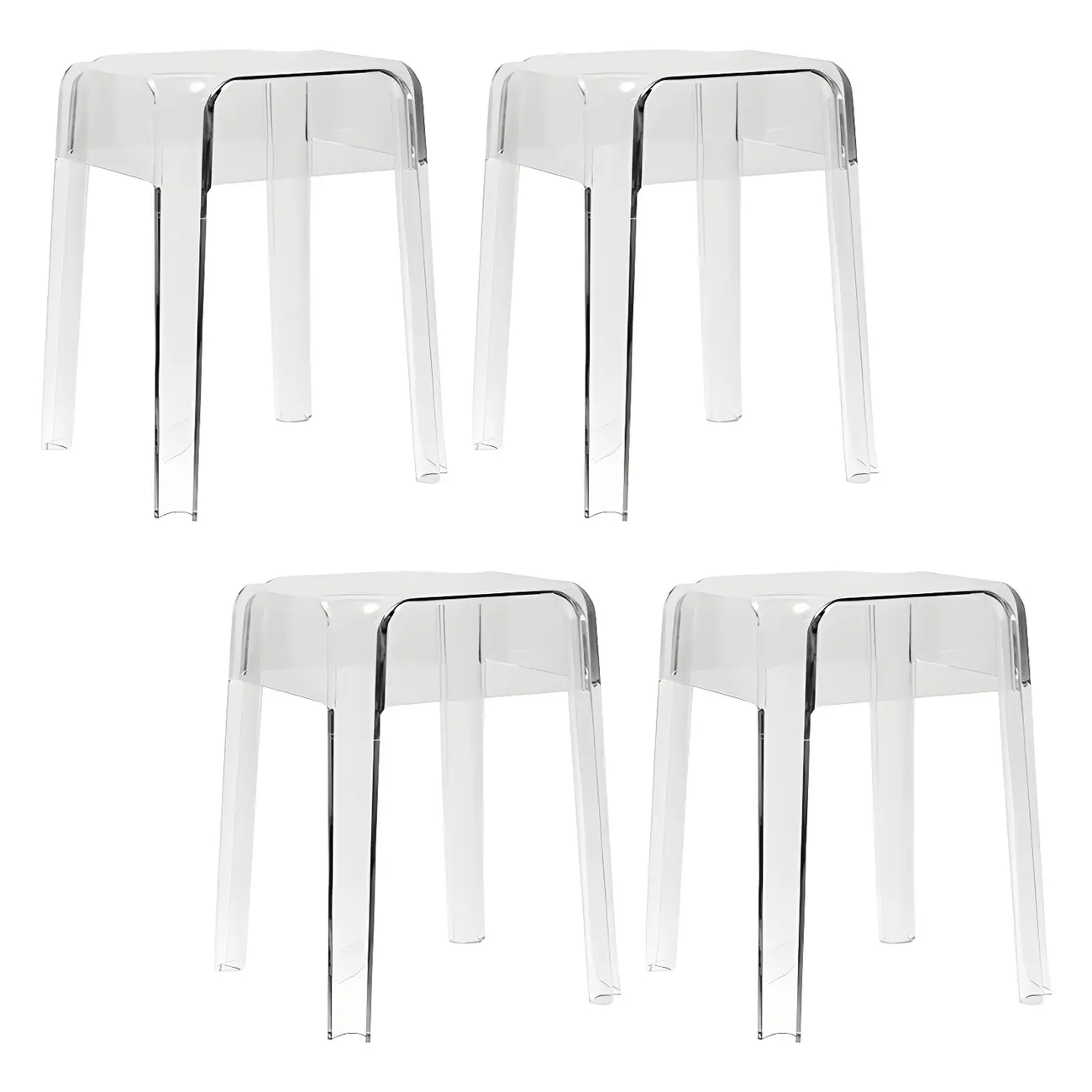 Vibrant Colors Acrylic No Backrest Stackable High bar Stool Image - 22 | homeyfad