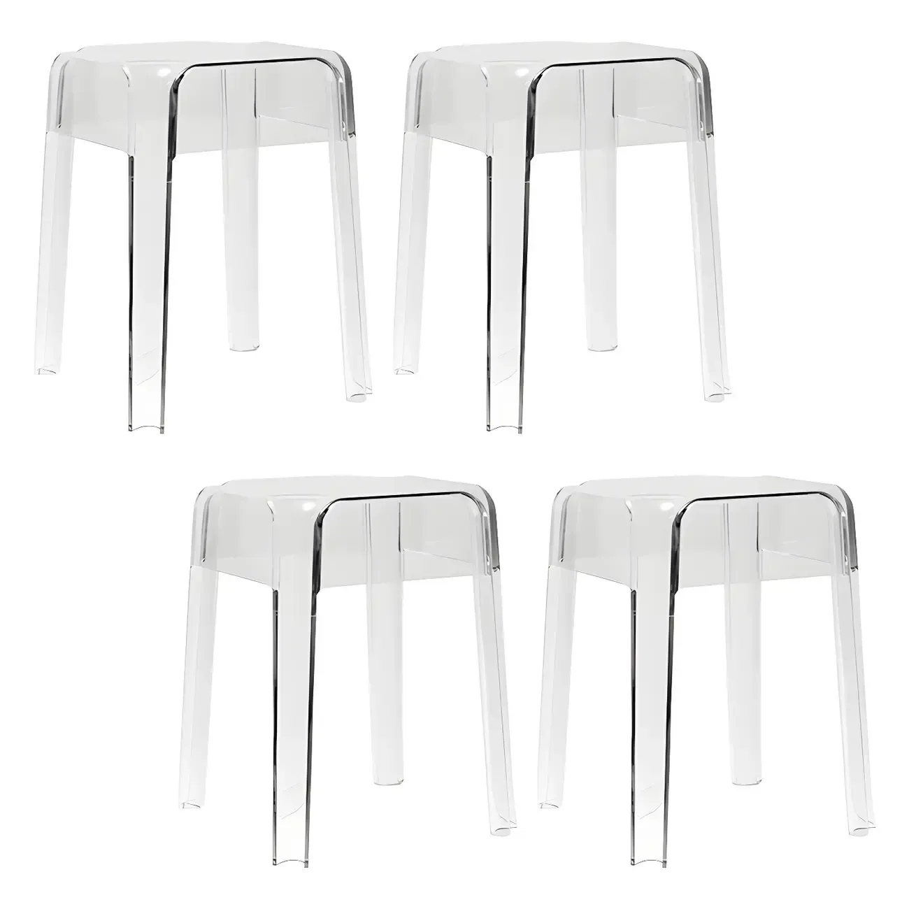 Vibrant Colors Acrylic No Backrest Stackable High bar Stool Image - 22