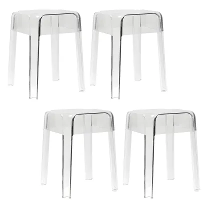 Vibrant Colors Acrylic No Backrest Stackable High bar Stool Image - 22