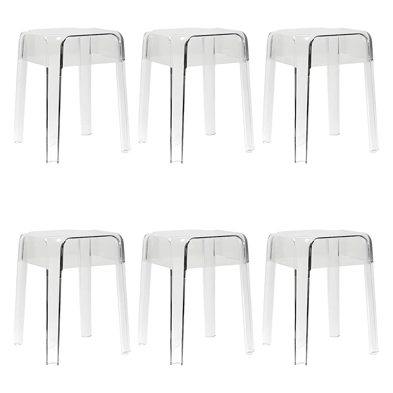 Vibrant Colors Acrylic No Backrest Stackable High bar Stool Image - 23 | homeyfad