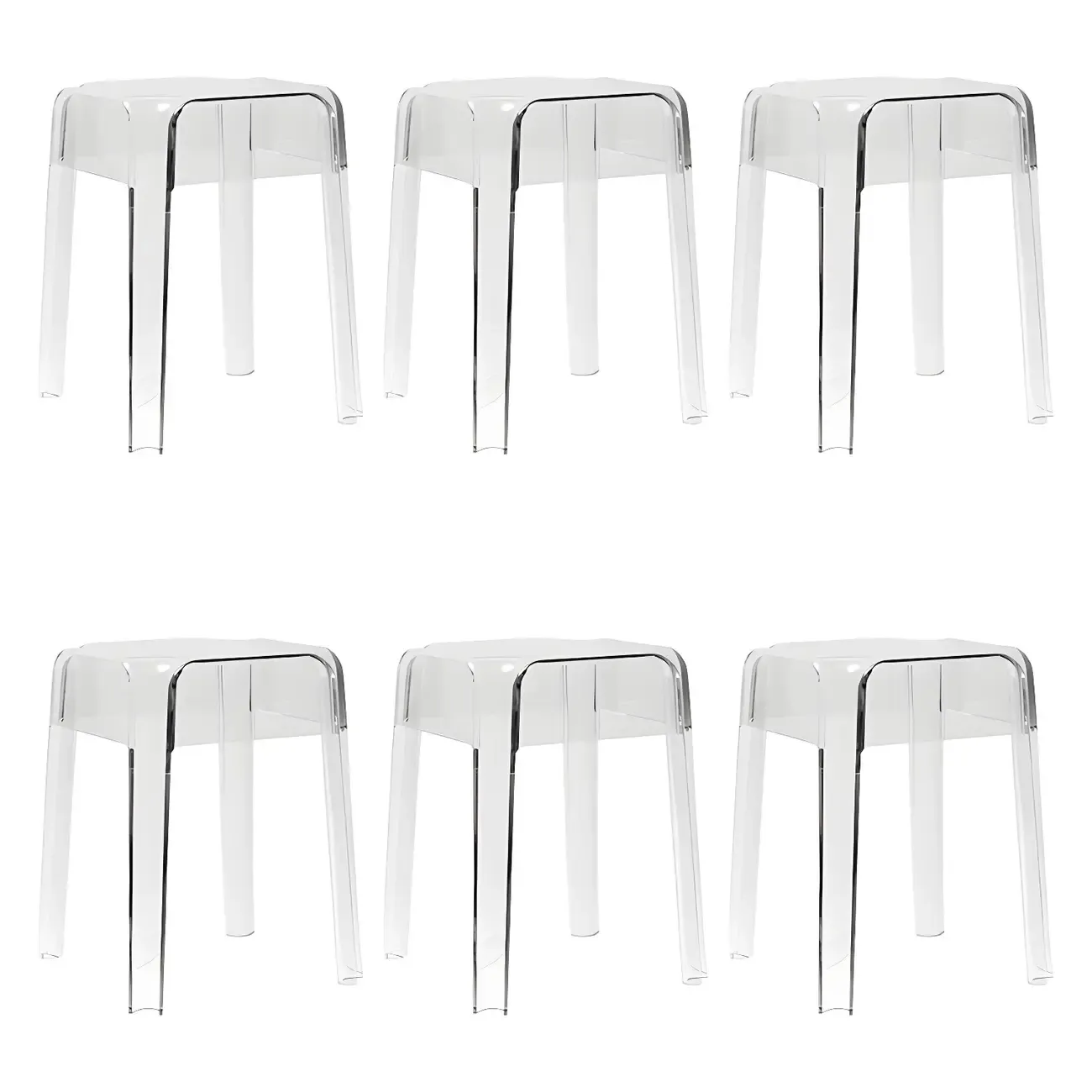 Vibrant Colors Acrylic No Backrest Stackable High bar Stool Image - 23