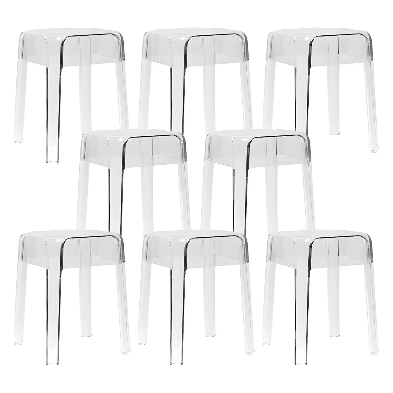 Vibrant Colors Acrylic No Backrest Stackable High bar Stool Image - 24 | homeyfad