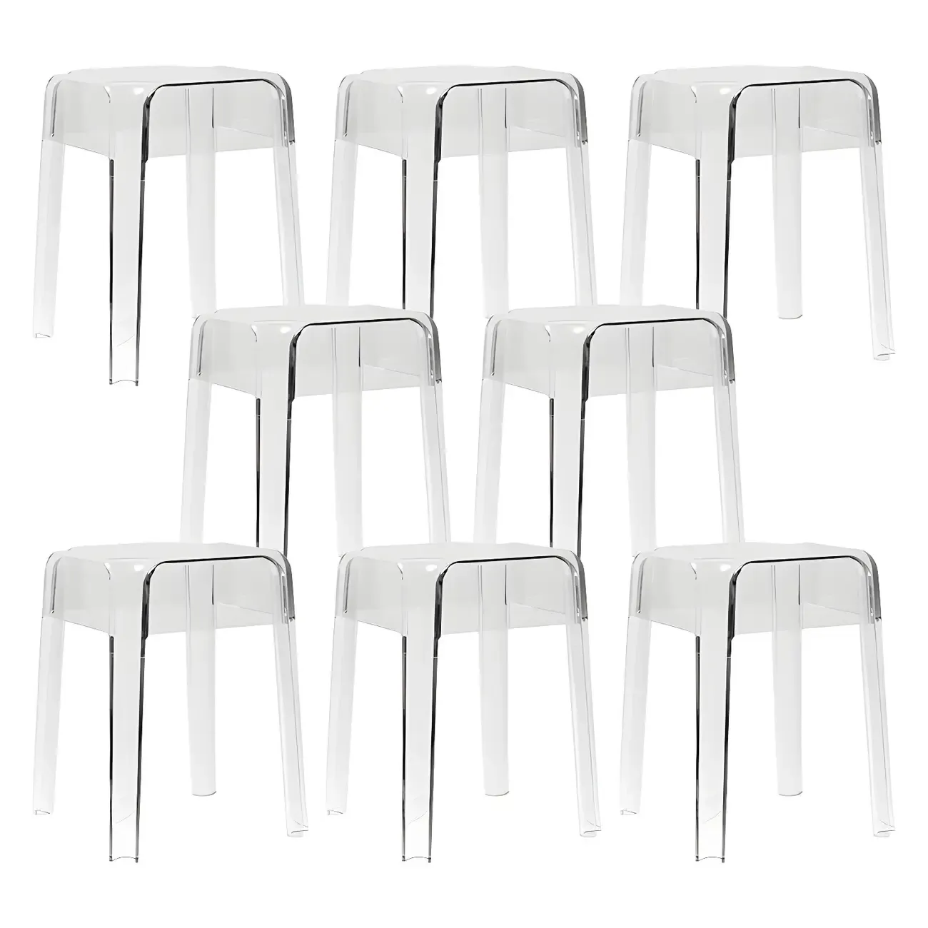 Vibrant Colors Acrylic No Backrest Stackable High bar Stool Image - 24