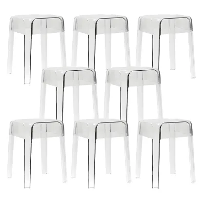 Vibrant Colors Acrylic No Backrest Stackable High bar Stool Image - 24