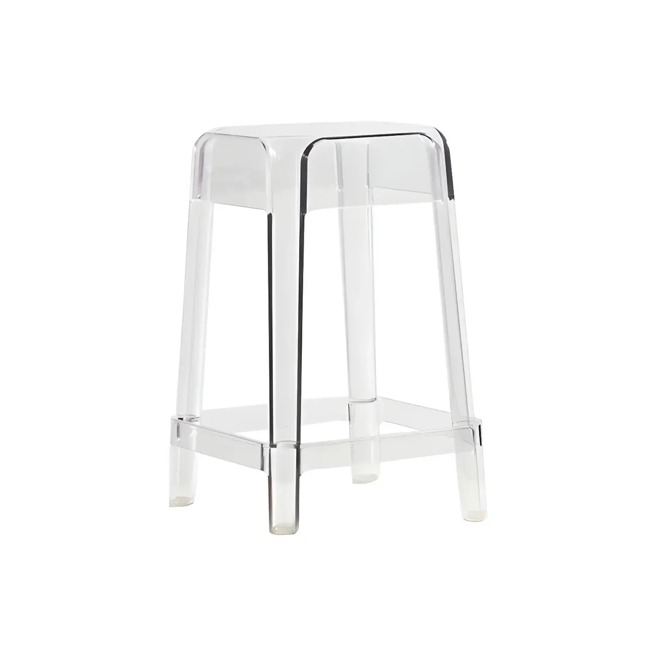Vibrant Colors Acrylic No Backrest Stackable High bar Stool Image - 25