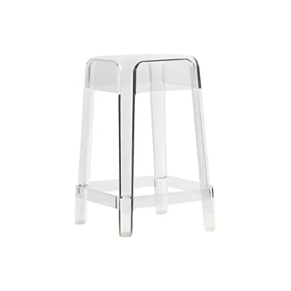 Vibrant Colors Acrylic No Backrest Stackable High bar Stool Image - 25