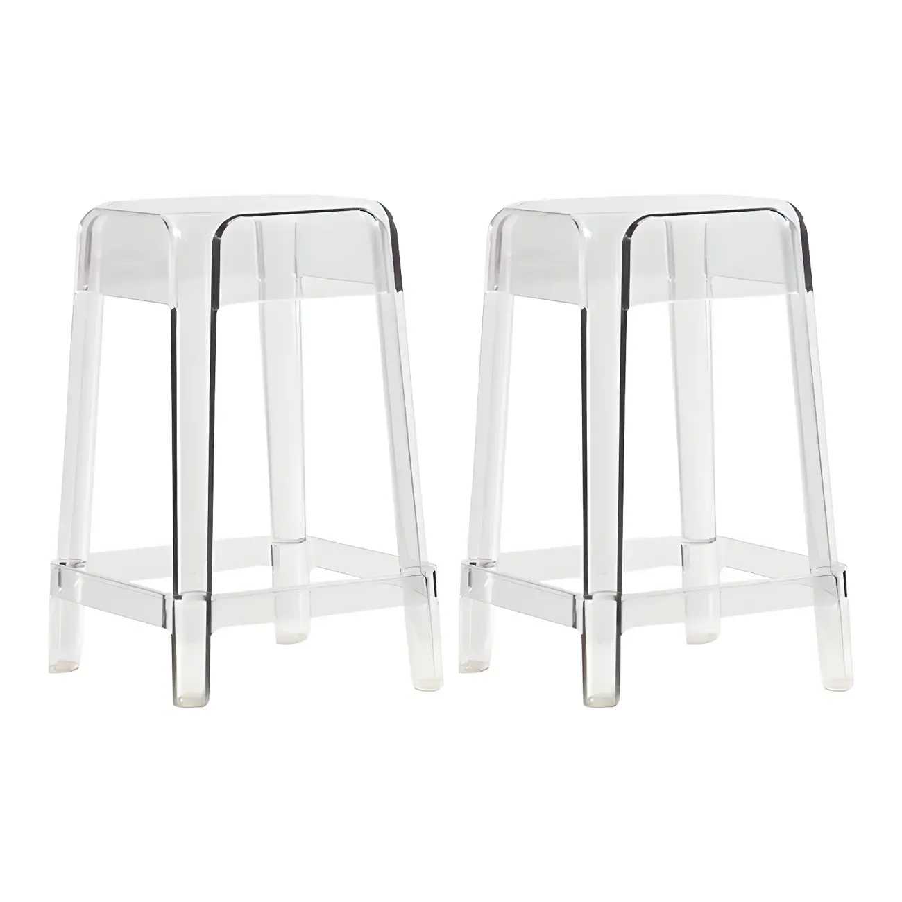 Vibrant Colors Acrylic No Backrest Stackable High bar Stool Image - 26