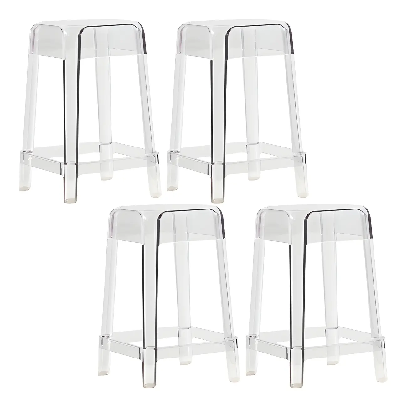 Vibrant Colors Acrylic No Backrest Stackable High bar Stool Image - 27 | homeyfad