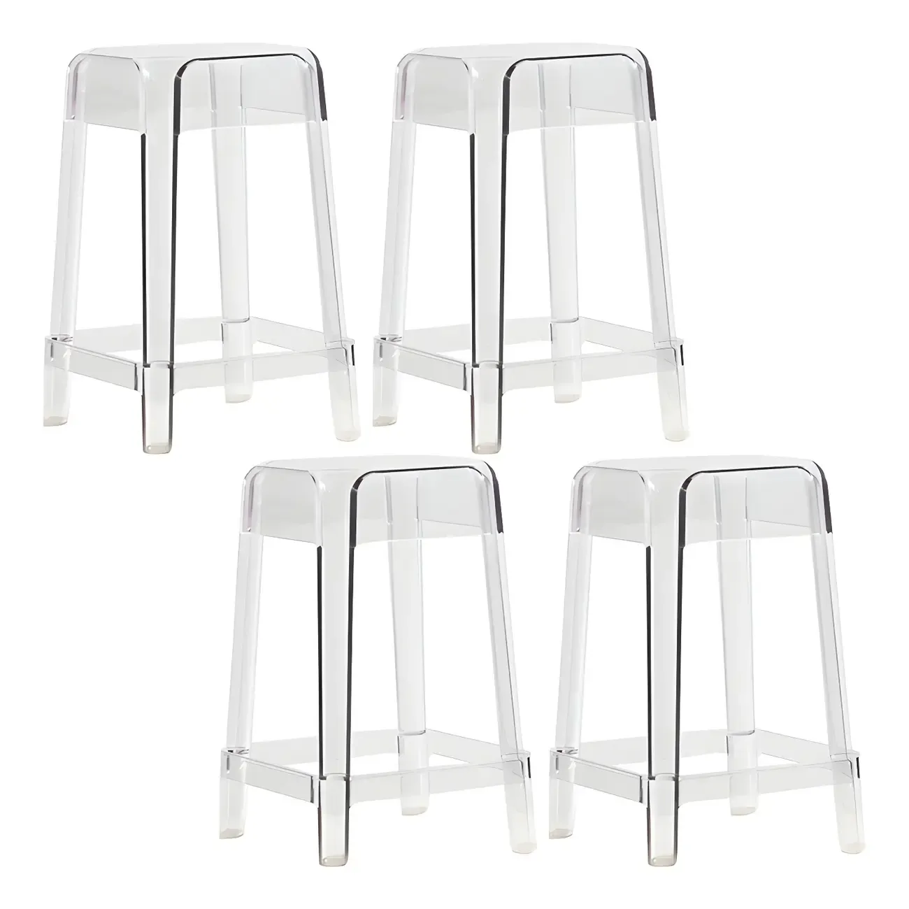 Vibrant Colors Acrylic No Backrest Stackable High bar Stool | HomeyFad