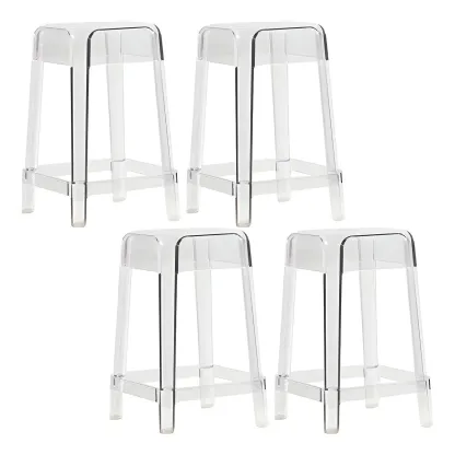 Vibrant Colors Acrylic No Backrest Stackable High bar Stool Image - 27