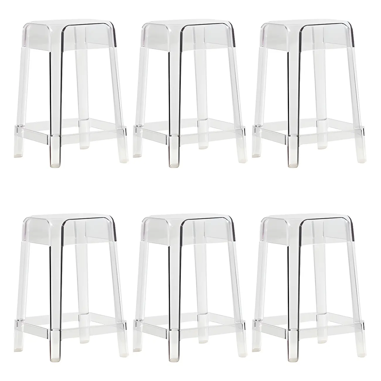 Vibrant Colors Acrylic No Backrest Stackable High bar Stool Image - 28 | homeyfad