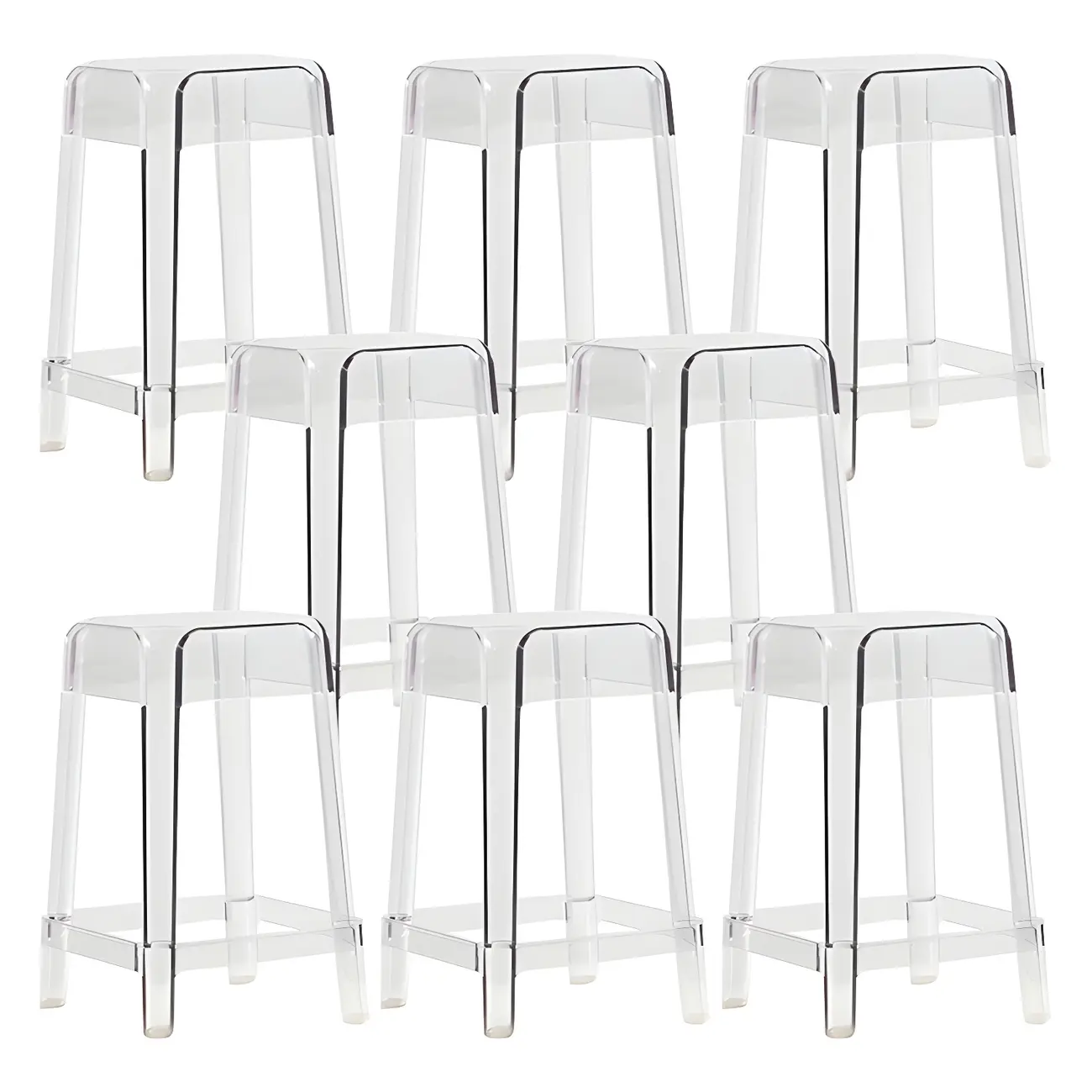 Vibrant Colors Acrylic No Backrest Stackable High bar Stool Image - 29 | homeyfad