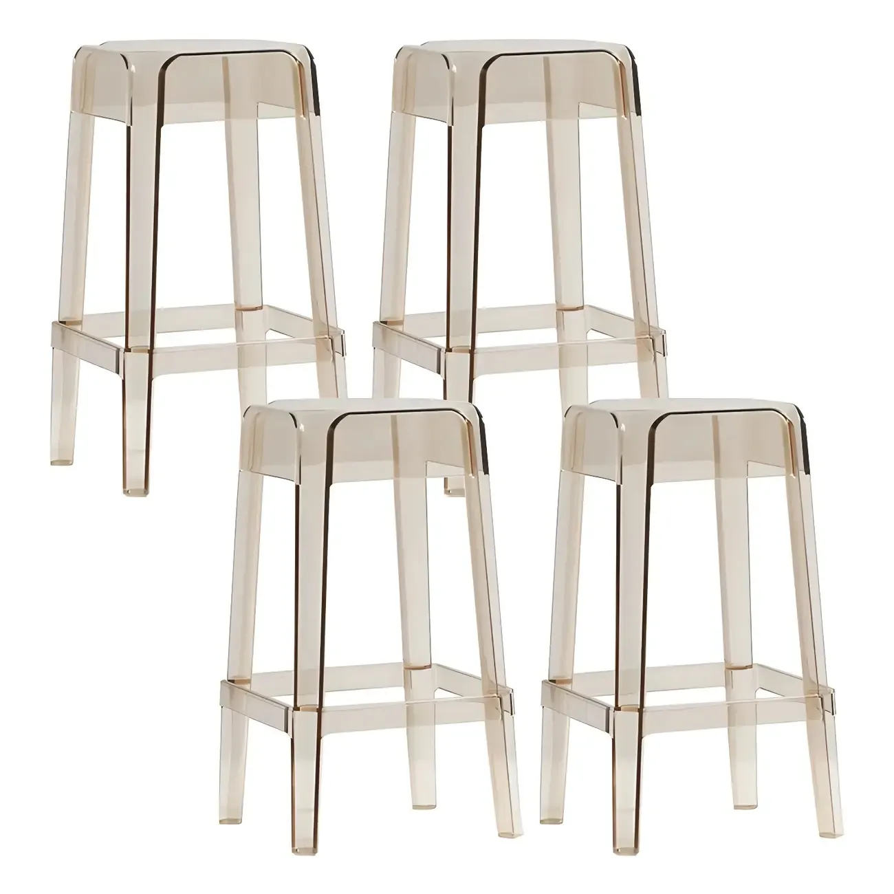 Vibrant Colors Acrylic No Backrest Stackable High bar Stool Image - 32