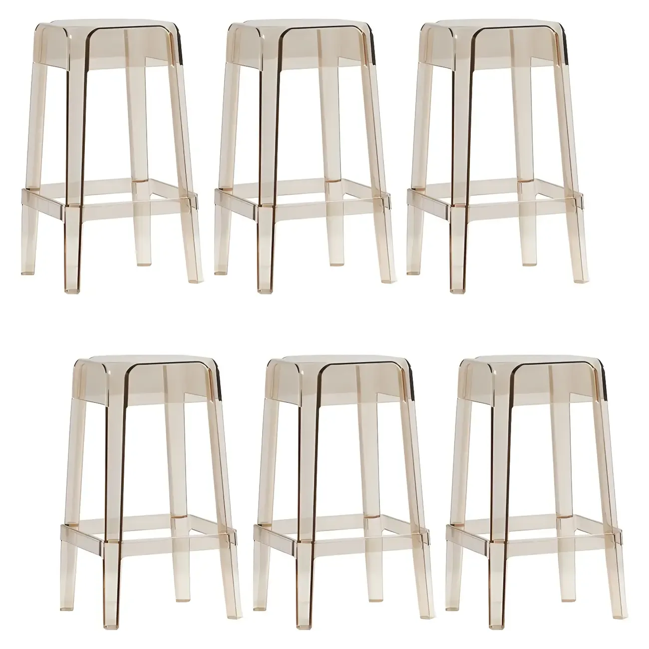 Vibrant Colors Acrylic No Backrest Stackable High bar Stool Image - 33