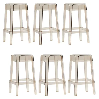 Vibrant Colors Acrylic No Backrest Stackable High bar Stool Image - 33