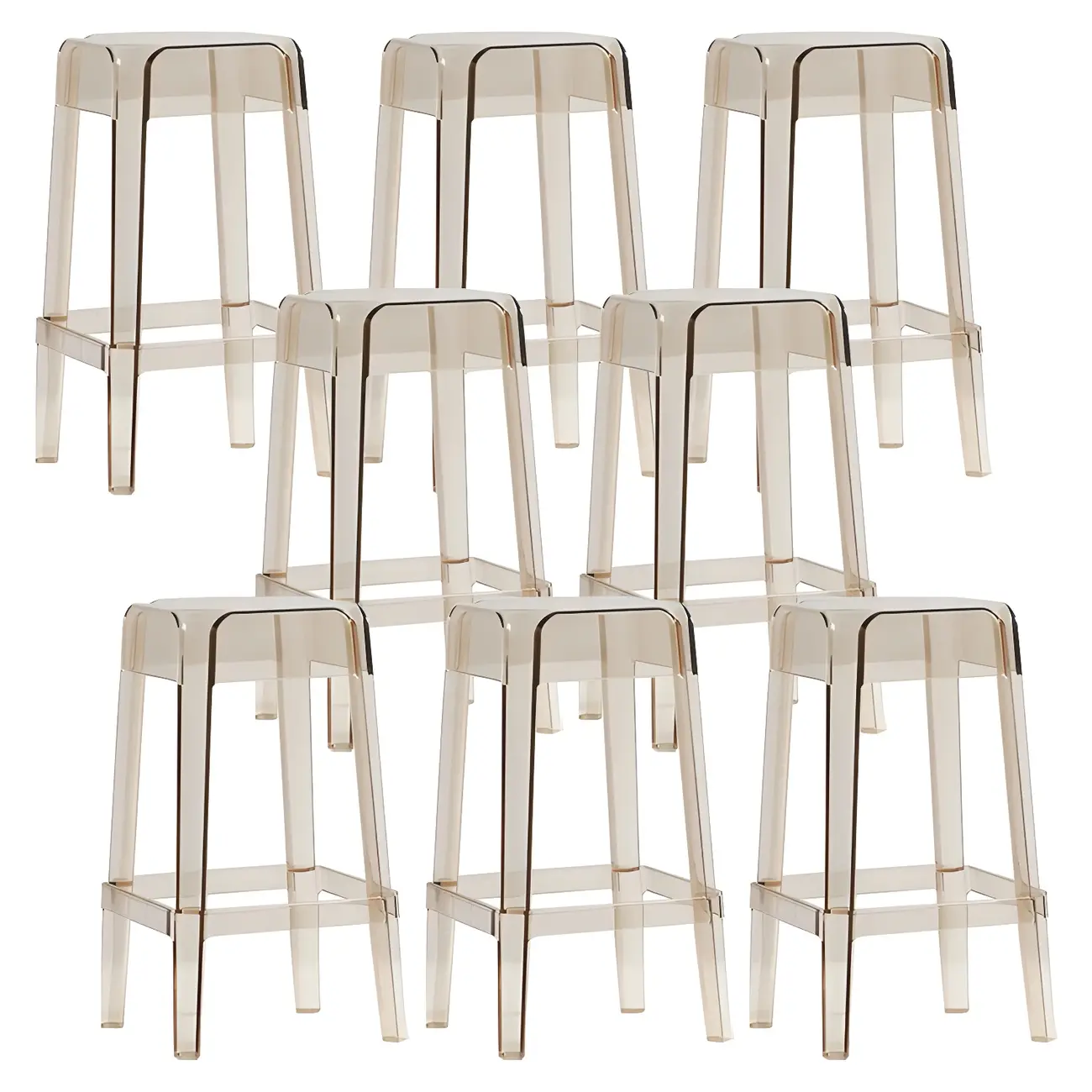 Vibrant Colors Acrylic No Backrest Stackable High bar Stool Image - 34 | homeyfad