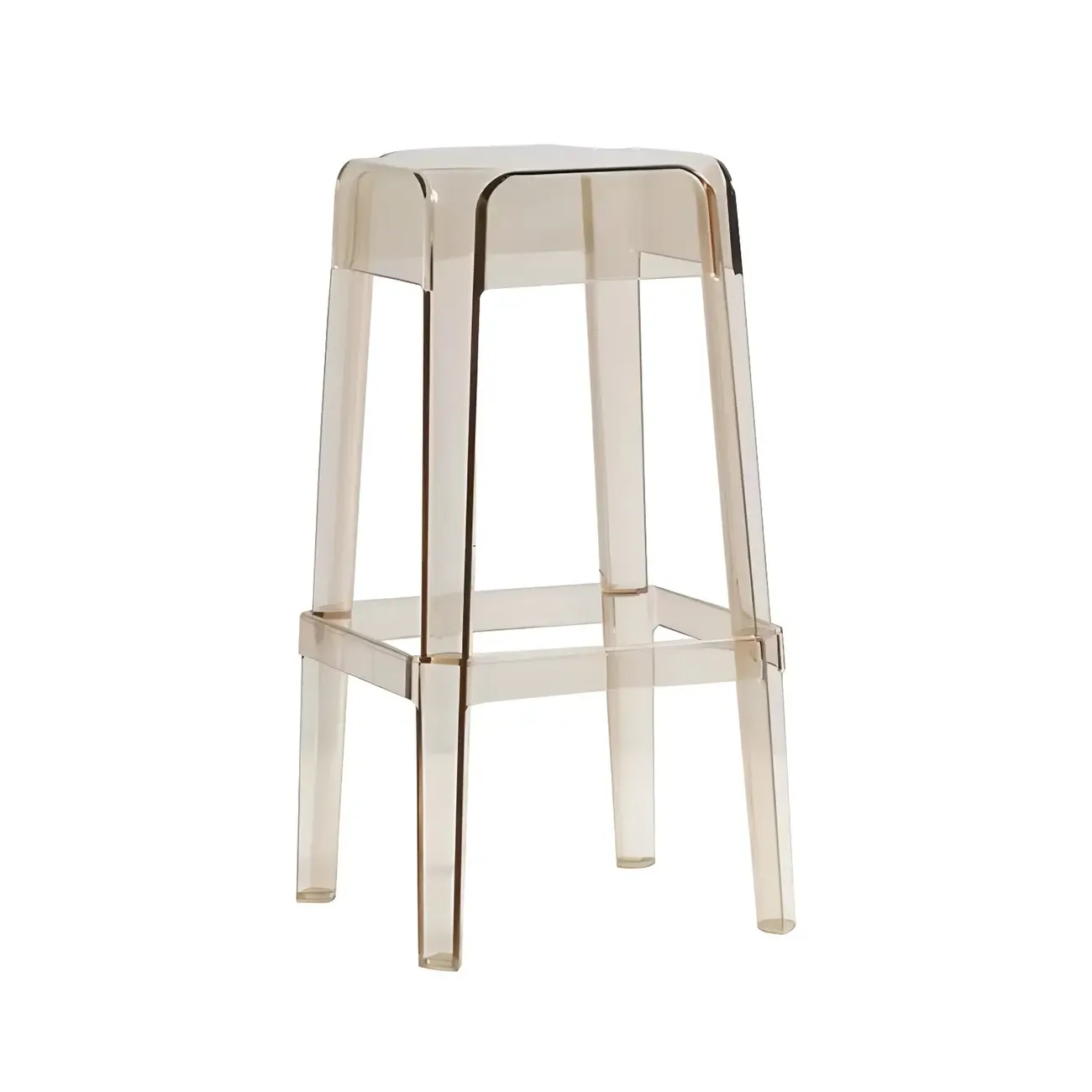 Vibrant Colors Acrylic No Backrest Stackable High bar Stool Image - 35