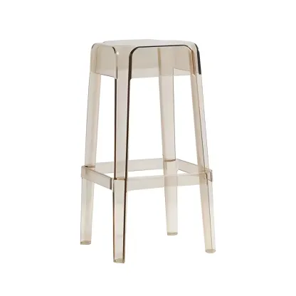 Vibrant Colors Acrylic No Backrest Stackable High bar Stool Image - 35