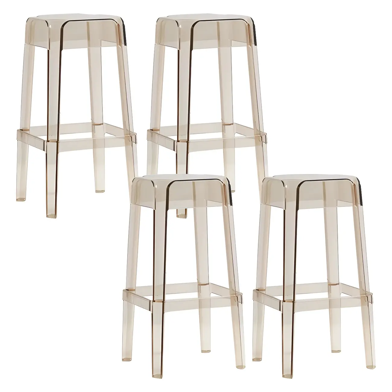 Vibrant Colors Acrylic No Backrest Stackable High bar Stool Image - 37 | homeyfad