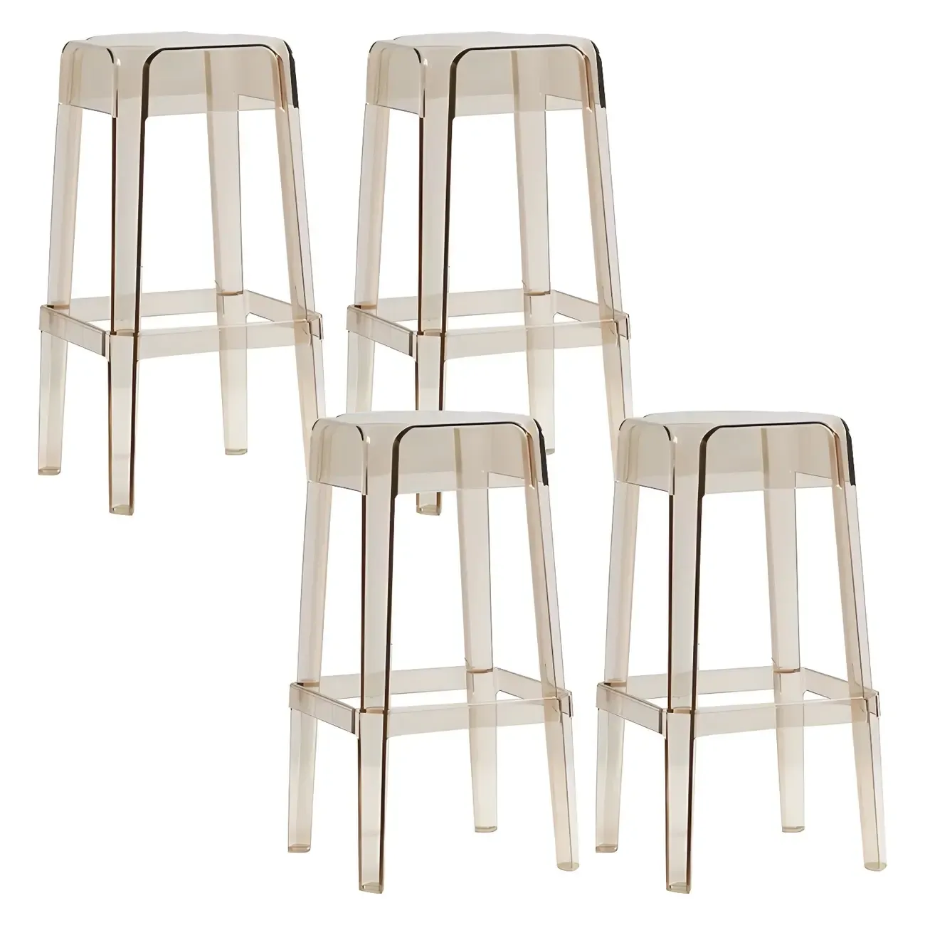 Vibrant Colors Acrylic No Backrest Stackable High bar Stool Image - 37