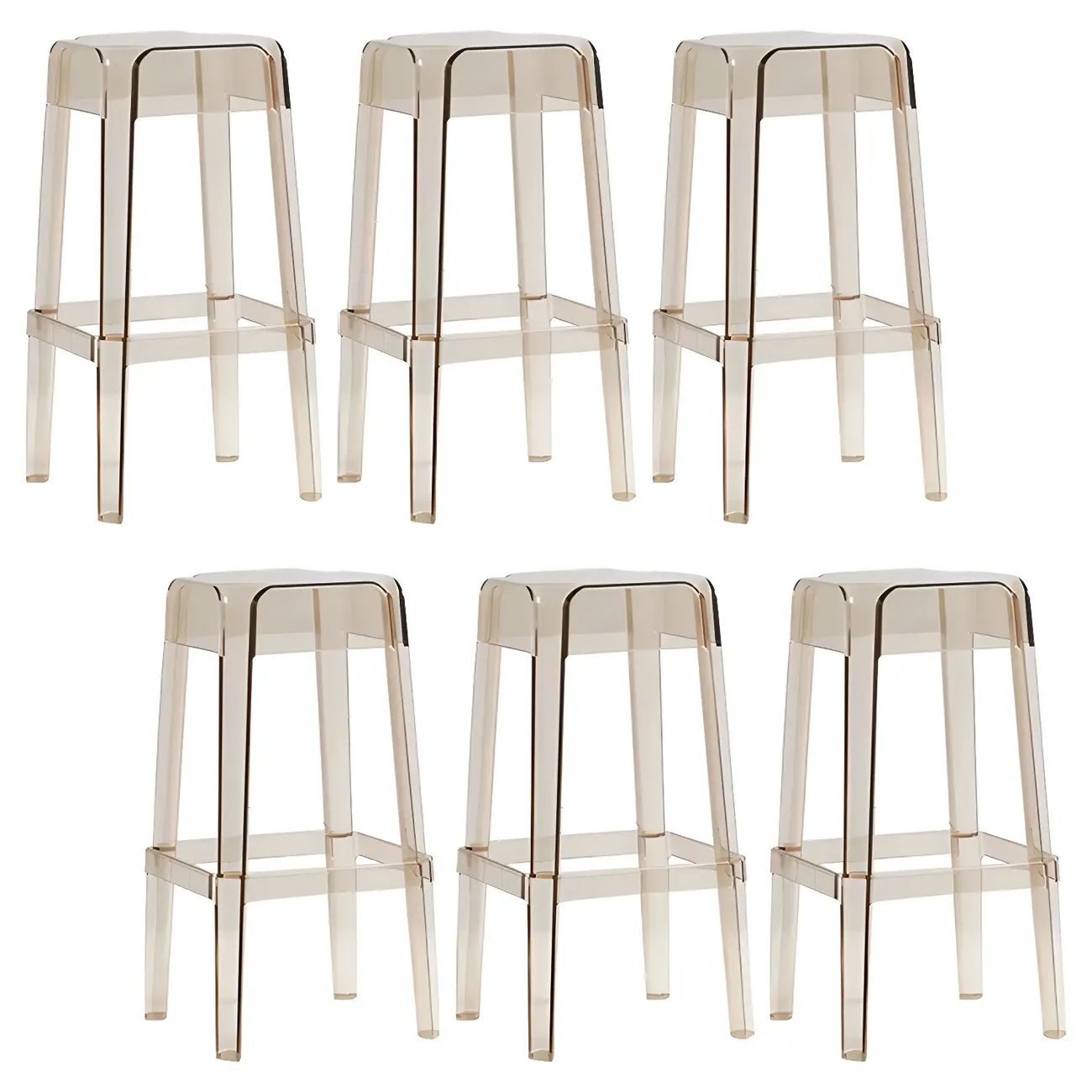 Vibrant Colors Acrylic No Backrest Stackable High bar Stool Image - 38 | homeyfad