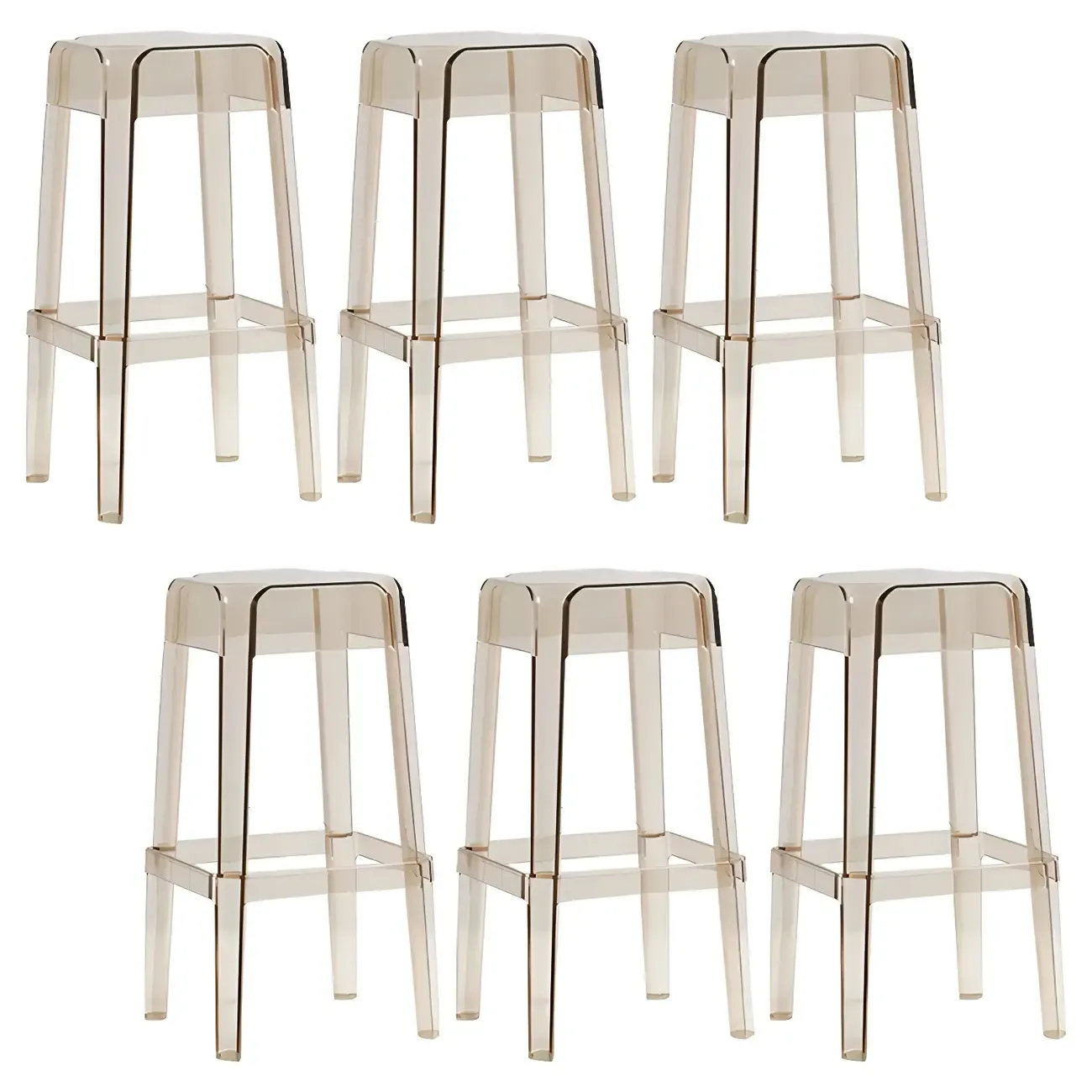 Vibrant Colors Acrylic No Backrest Stackable High bar Stool Image - 38