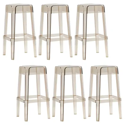 Vibrant Colors Acrylic No Backrest Stackable High bar Stool Image - 38