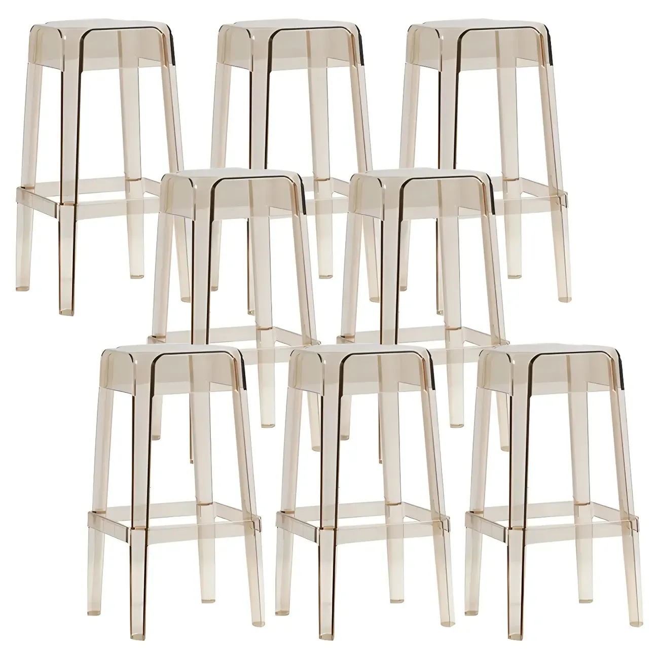 Vibrant Colors Acrylic No Backrest Stackable High bar Stool Image - 39