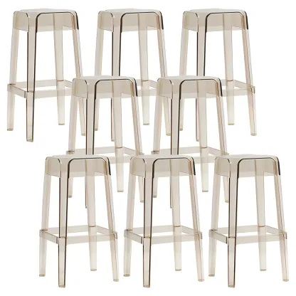 Vibrant Colors Acrylic No Backrest Stackable High bar Stool Image - 39