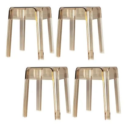 Vibrant Colors Acrylic No Backrest Stackable High bar Stool Image - 42