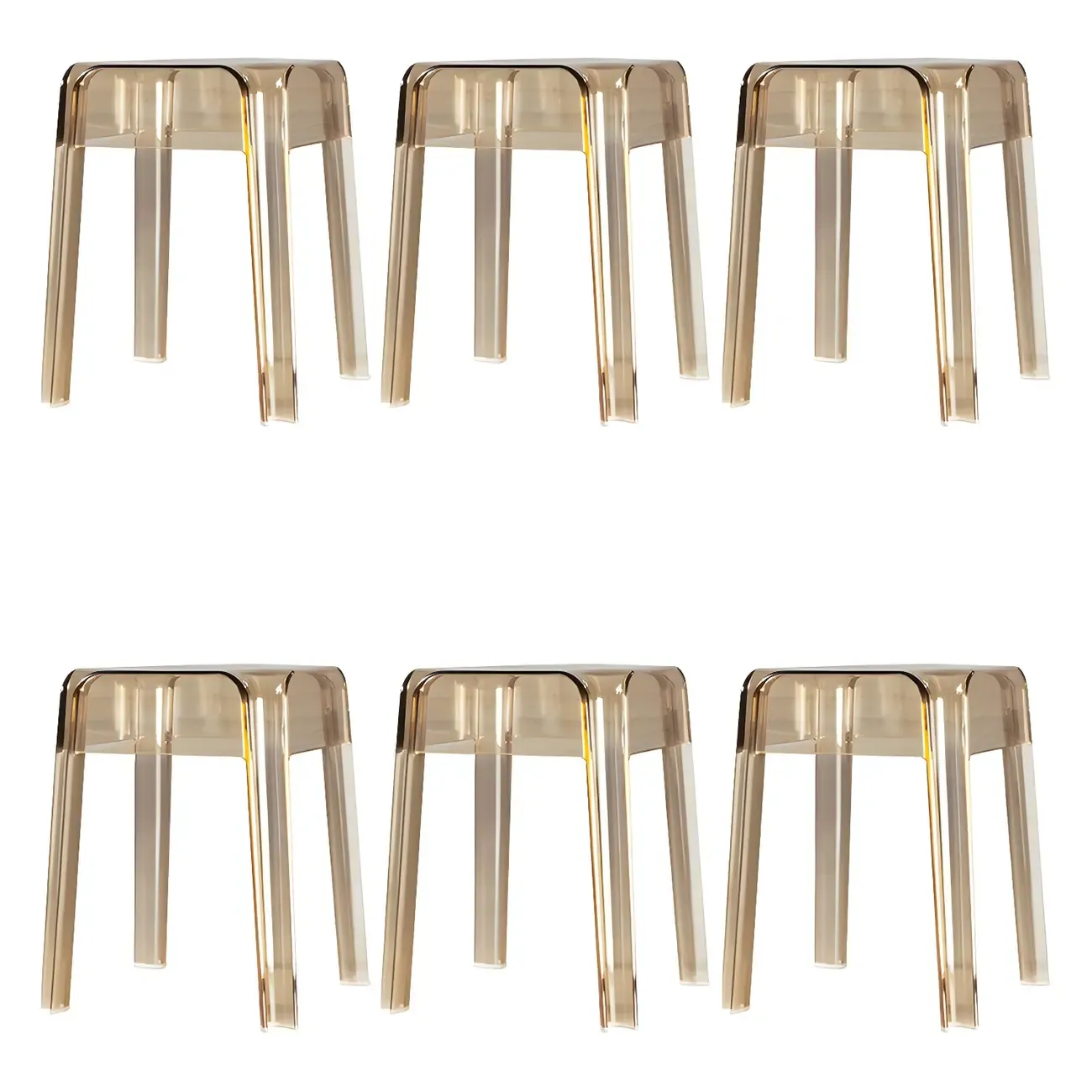 Vibrant Colors Acrylic No Backrest Stackable High bar Stool Image - 43