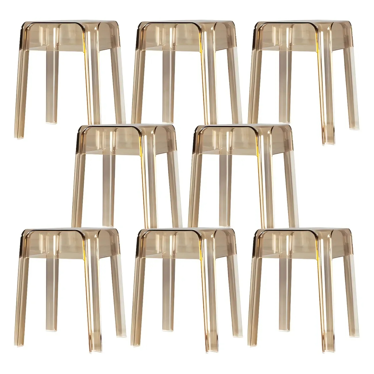 Vibrant Colors Acrylic No Backrest Stackable High bar Stool Image - 44