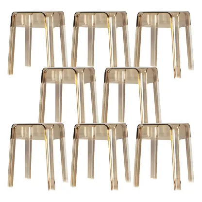 Vibrant Colors Acrylic No Backrest Stackable High bar Stool Image - 44